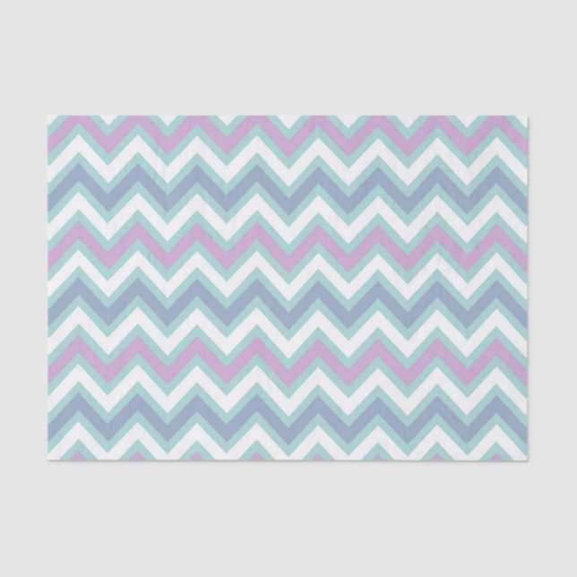 Pastel Colors Retro Chevron Pattern Tissue Paper (Front)