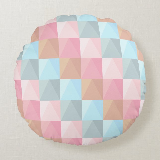 Pastel colors round pillow (Front)