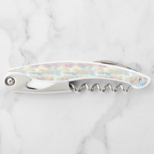 Pastel Colors Shimmering Iridescent Stripes Patter Waiter's Corkscrew