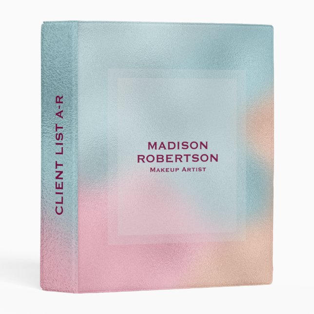 Pastel Colors Simering Ombre Mini Binder (Front/Spine)
