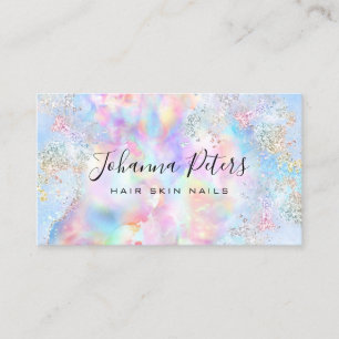 pastel colors simulated glitter business card