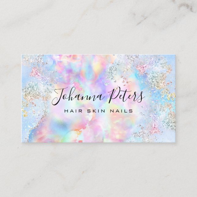 pastel colors simulated glitter business card (Front)