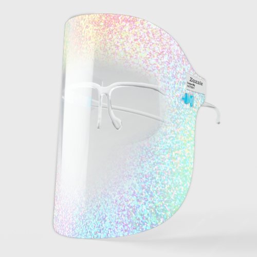 pastel colors simulated glitter face shield