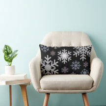 Pastel Colors Snowflakes on Black Background