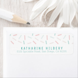 Pastel Colors Sprinkles White Address Label