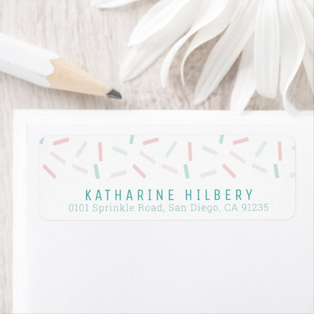 Pastel Colors Sprinkles White Address Label (Insitu)