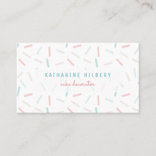 Pastel Colors Sprinkles White Business Card