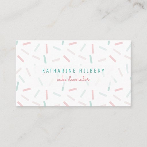 Customizable Pastel Colors Sprinkles White Business Card