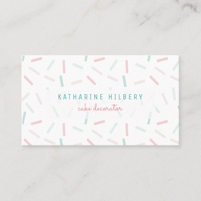 Pastel Colors Sprinkles White Business Card (Front)