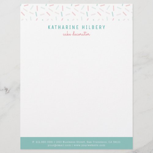 Pastel Colors Sprinkles White Letterhead