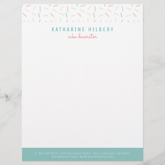 Pastel Colors Sprinkles White Letterhead (Front)