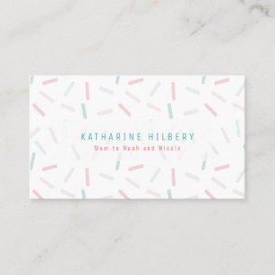 Pastel Colors Sprinkles White Mommy Business Card