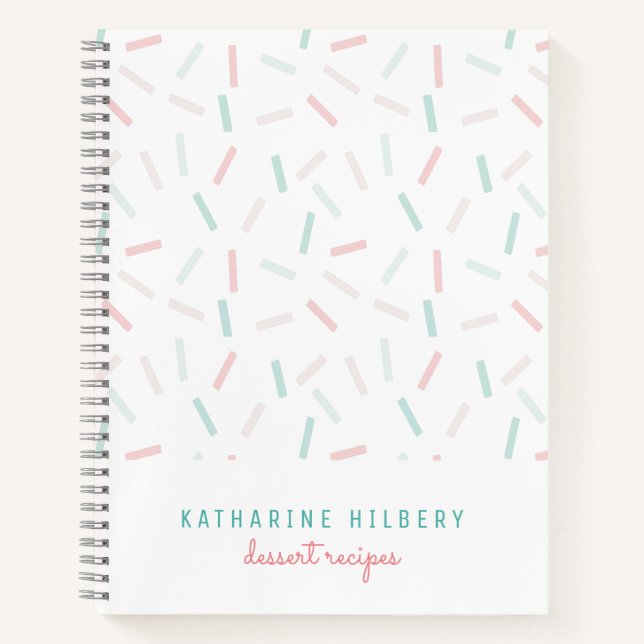 Pastel Colors Sprinkles White Notebook (Front)