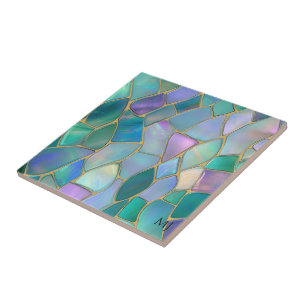 Pastel colors stained glass mosaic pattern ceramic tile