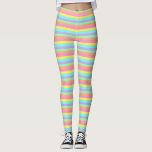 Pastel Colors Striped Leggings