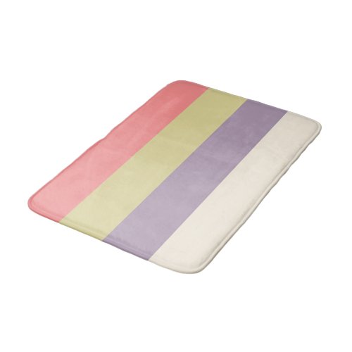 Pastel Colors Stripes Bath Mat