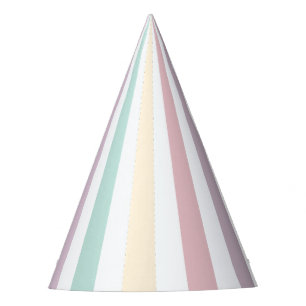 Pastel Colors Stripes Circus Kids Birthday Party Hat