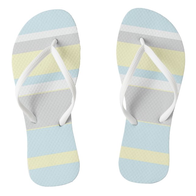 Pastel Colors Stripes Flip Flops (Footbed)