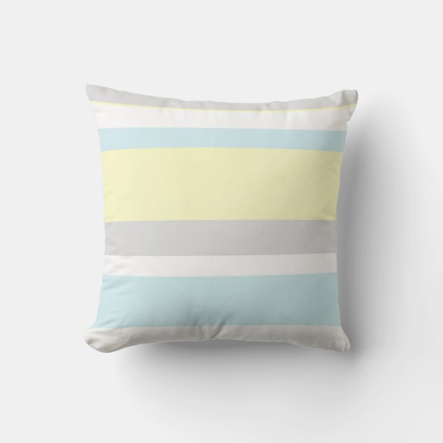 Pastel Colors Stripes Throw Pillow (Front)
