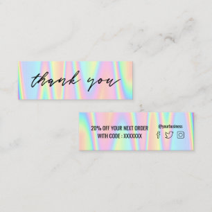 pastel colors thank you mini business card