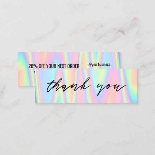 pastel colors thank you mini business card