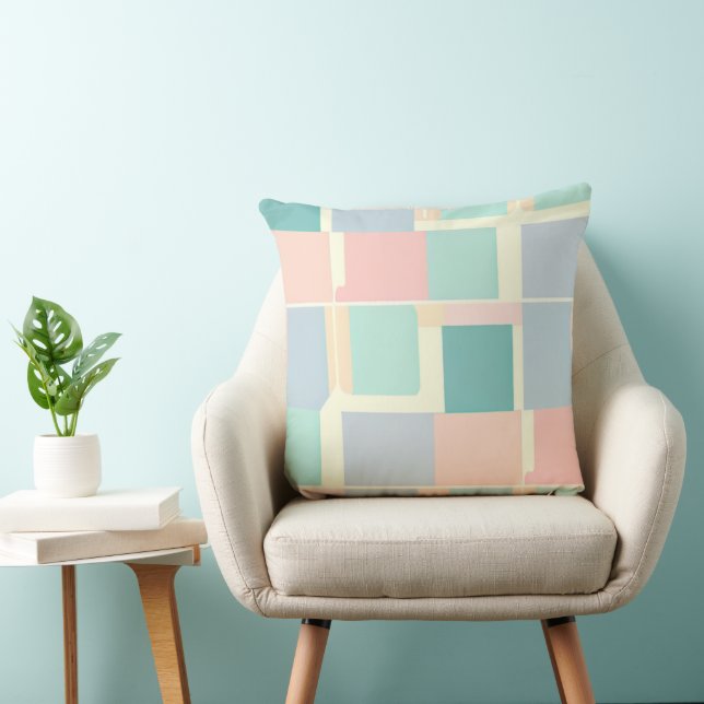 Pastel colors throw pillow (Chair)