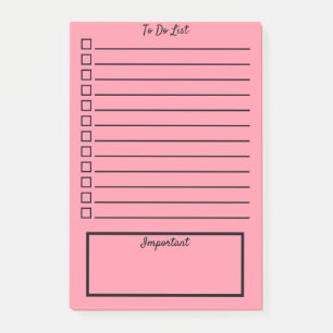 Pastel Colors To Do List Bright Pink/Red Post-it Notes