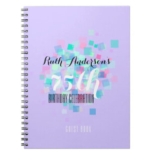 Pastel Colors V 75th Birthday Party Guest Book