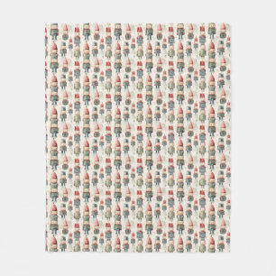 Pastel colors vintage Christmas nutcrackers Fleece Blanket