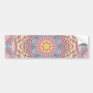 Pastel Colors Vintage Fractal Kaleidoscope Bumper Sticker