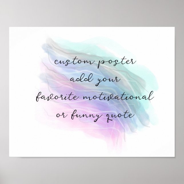 pastel colors watercolor design add a quote poster (Front)