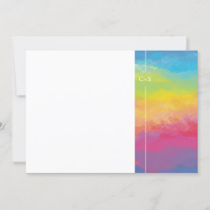 Pastel colors watercolor rainbow invitation