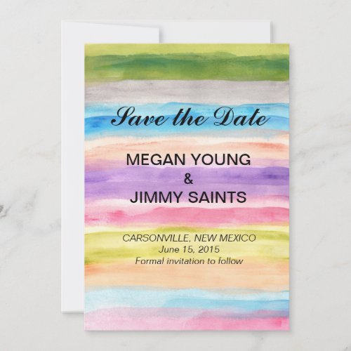 pastel colors watercolor save the date