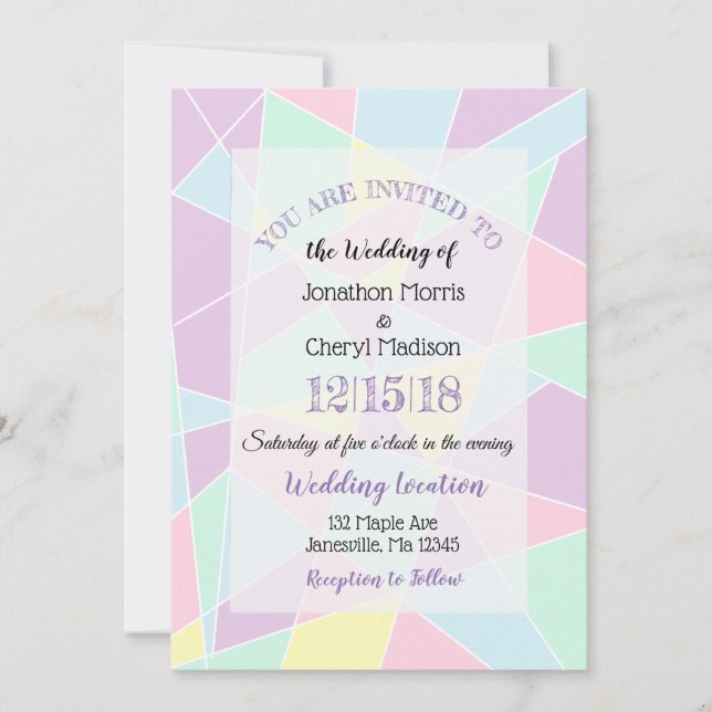 Pastel Colors Wedding invitations (Front)