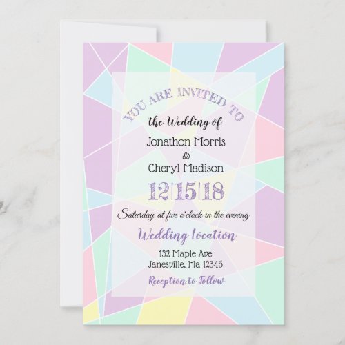 Pastel Colors Wedding invitations