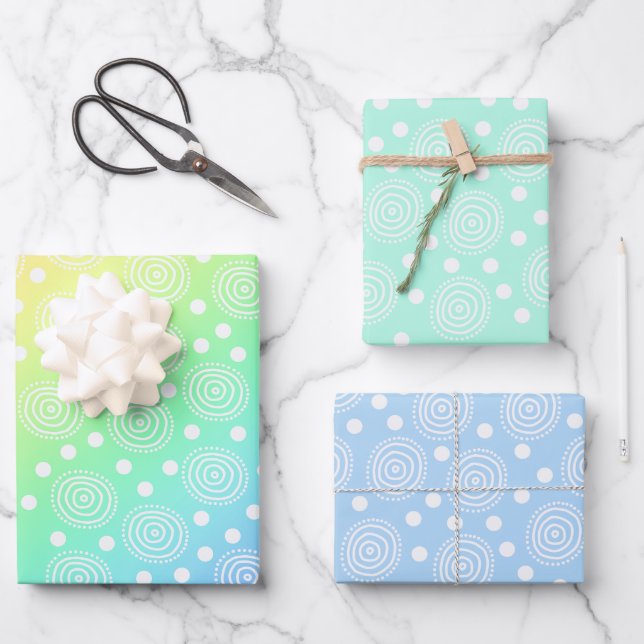 Pastel Colors with Circles Wrapping Paper (Front)