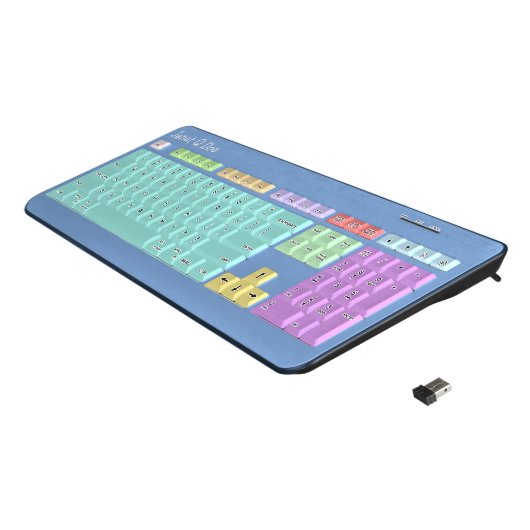 Pastel Colors with Name Wireless Keyboard (Angled)