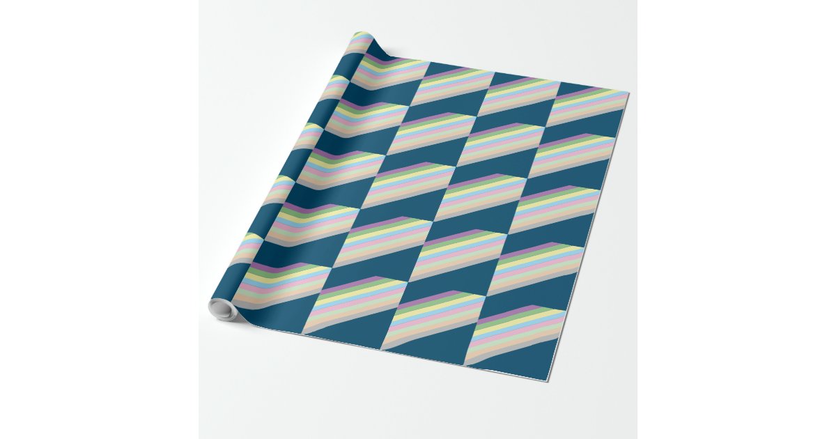 Pastel colour stripes wrapping paper | Zazzle