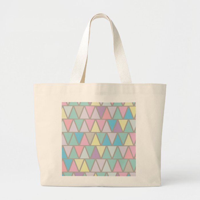 Pastel Colour Triangle Pattern Tote Bags