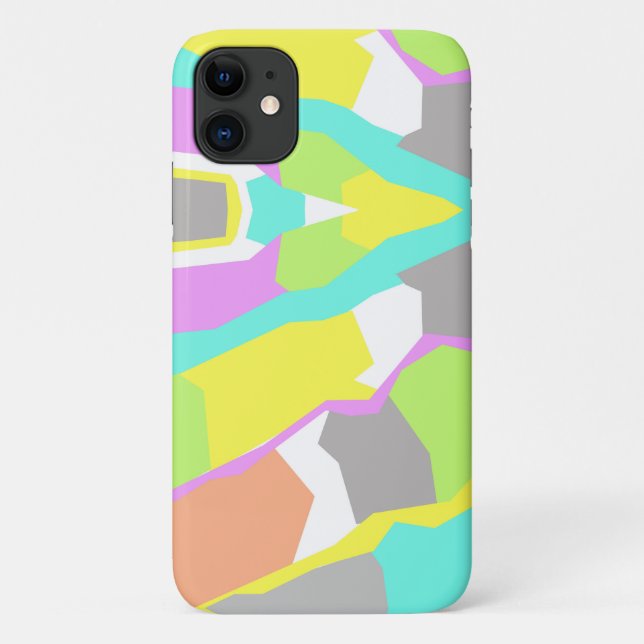 Pastel Colours Abstract Art iPhone 11 Case (Back)