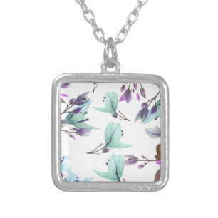 Pastel Colours Bougainvillea Flowers Silver Plated Necklace
