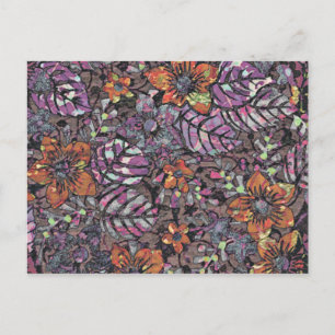 Pastel Colours floral pattern romantic digital art Postcard