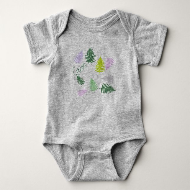 Pastel Colours Lucky Fern Baby Bodysuit (Front)