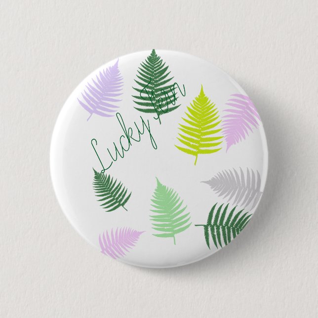Pastel Colours Lucky Fern Button (Front)