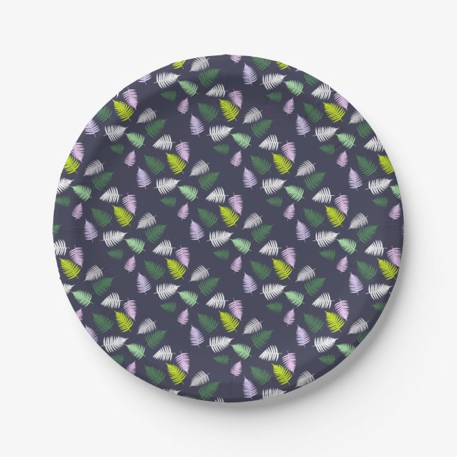 Pastel Colours Lucky Fern Paper Plates (Front)