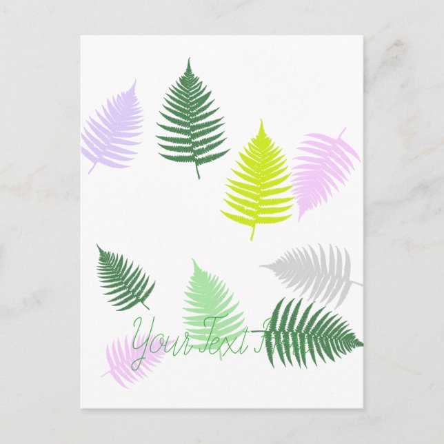 Pastel Colours Lucky Fern Postcard (Front)