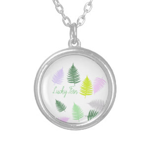 Pastel Colours Lucky Fern Silver Plated Necklace