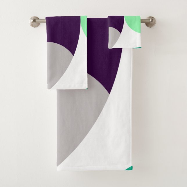 Pastel Colours Turquoise Abstract Art Bath Towels (Insitu)