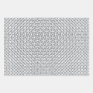 Pastel combination of Retro Gray, Mint, Geometric Wrapping Paper Sheets