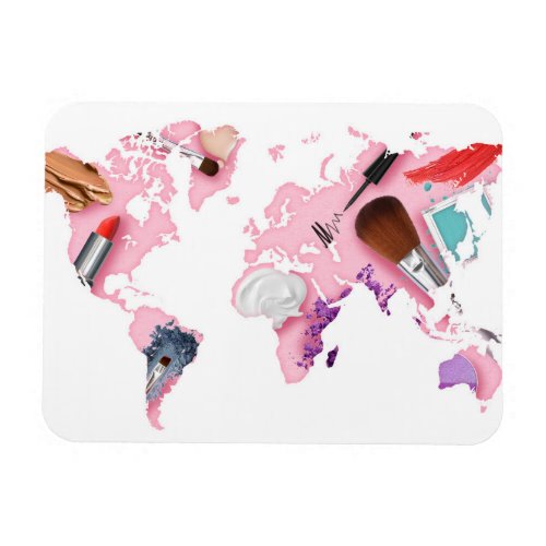 Pastel Comestics World Map Magnet